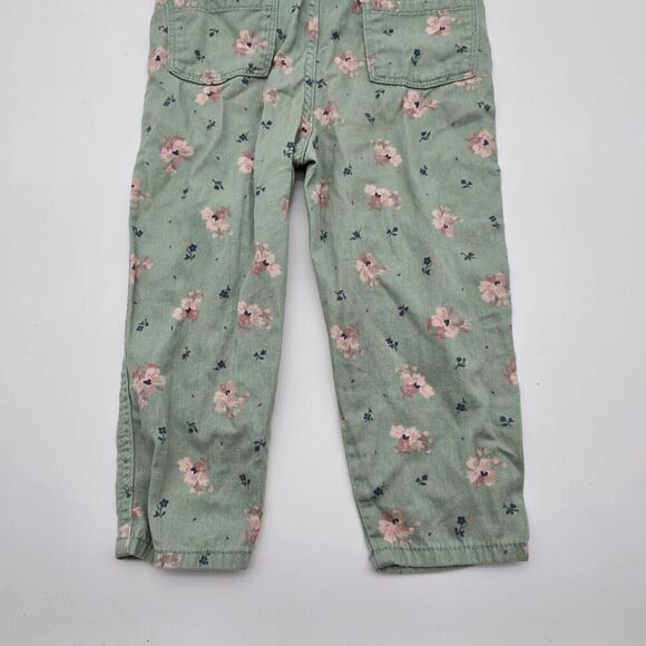 Oshkosh Overalls Size 3T Girls Toddler Green Pink Floral Jumpsuit BGosh Vintage - Picture 8 of 12